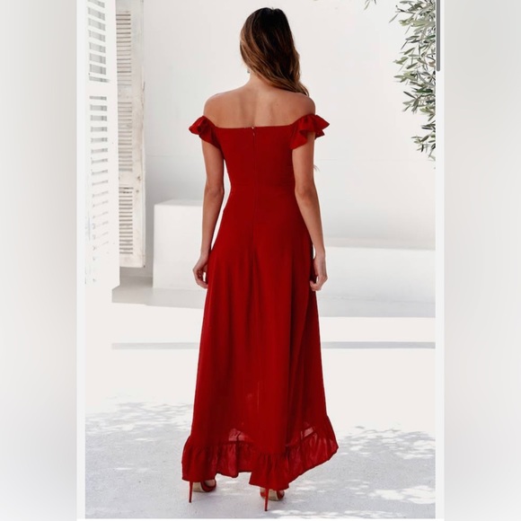 HELLO MOLLY:Sweeter Than Honey Maxi Dress Red - Picture 3 of 4